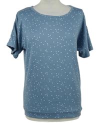 Dámské světlemodré puntíkované úpletové tričko 