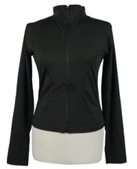 Dámská černá sportovní propínací crop mikina