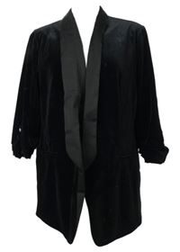 Dámský černý sametový sakový cardigán Dunnes 