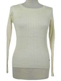 Dámský smetanový žebrovaný lehký svetr Noisy May 