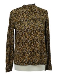 Dámské černo-béžové kytičkované triko Laura Torelli 