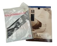 Nové - 2x Dámské černé punčochy 