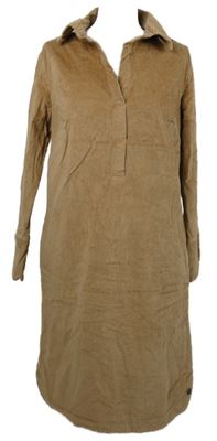 Dámské béžové manšestrové košilové šaty Gina 