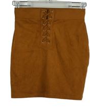 Dámská skořicová semišová sukně se šněrováním Forever21