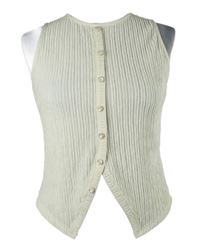 Dámský smetanový sktukturovaný top s gombíky Shein 