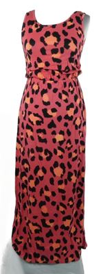 Dámské růžové vzorované dlouhé šaty George 