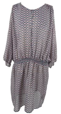 Dámské růžovo-modré vzorované šifonové šaty George 