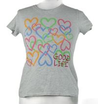 Dámské šedé tričko se srdíčky 