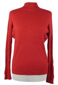 Dámský červený žebrovaný svetr se stojáčkem Nutmeg 