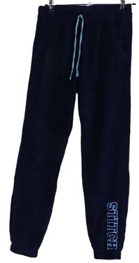 Dámské tmavomodré plyšové pyžamové kalhoty s nápisem George 