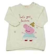 Bílé pletené šaty s Peppa pig zn. Primark