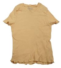 Meruňkové žebrované crop tričko PRIMARK