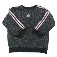 Šedá mikina s leopardím vzorem a logem Adidas