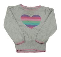 Světlešedý lehký svetr se srdíčky Mothercare