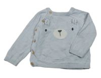 Světlemodrý svetr s medvědem 