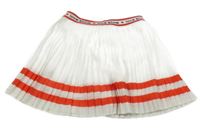 Bílo-červená skládaná sukně s nápisy