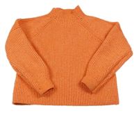 Oranžový melírovaný svetr se stojáčkem H&M