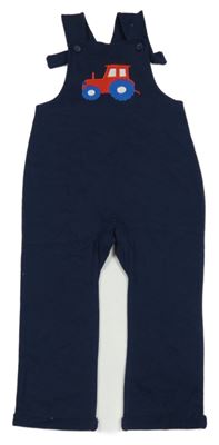 Tmavomodré laclové tepláky s traktorem Liegelind