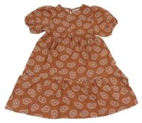 Hnědo-bílé vzorované šaty Zara