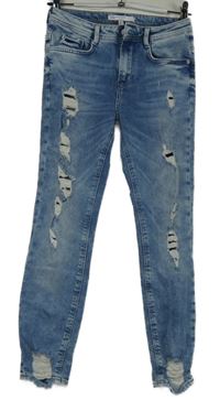 Dámské modré rifle s prošoupáním Zara vel. 32