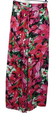 Dámské barevné květované volné kalhoty 