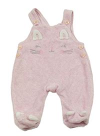 Světlerůžové sametové dupačky s kočkou George