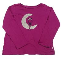 Purpurové triko s dívkou a měsícem Tom Tailor
