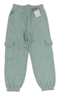 Zelenkavošedé tepláky s kapsami Primark