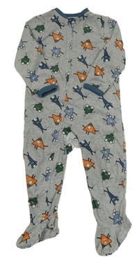 Šedý sametový overal s příšerkami Primark