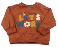 Cihlová mikina s nápisem 