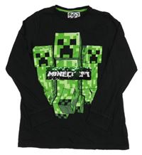 Černé triko s potiskem - Minecraft