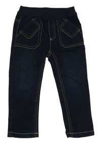 Tmavomodré skinny rifle s úpeltovým pasem S. Oliver 