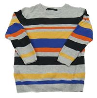 Šedo-barevný pruhovaný svetr George