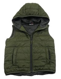 Khaki prošívaná šusťáková zateplená funkční vesta s kapucí Peter Storm