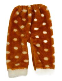 Oranžové puntíkaté chlupaté kalhoty 
