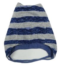 Šedo-tmavomodrá pruhovaná čepice 