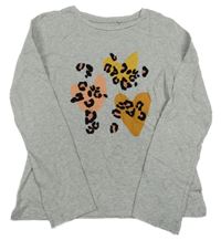 Šedé triko se srdíčky a vzorem Next