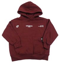 Vínová mikina s nápisy a kapucí Zara