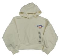 Nové - smetanová crop mikina s nápisem a kapucí Dunnes