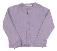 Lila propínací svetr s dírkovaným vzorem M&S