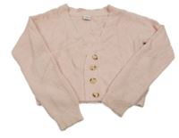 Světlerůžový chlupatý propínací crop svetr Page one young