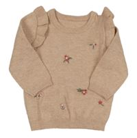 Starorůžový svetr s kytičkami a volánky George