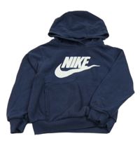 Tmavomodrá mikina s logem a kapucí Nike