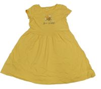 Žluté bavlněné šaty s včelkou C&A