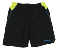 Černo-neonově žluté sportovní kraťasy Kipsta