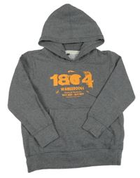 Tmavošedá mikina s číslem a kapucí 