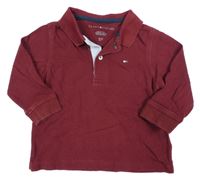 Vínové polo triko Tommy Hilfiger