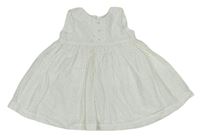 Bílé plátěné šaty s dirkovaným vzorem Miniclub