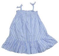 Bílo-modré pruhované žabičkové šaty Primark
