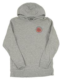 Šedá melírovaná mikina s nápisem a kapucí George